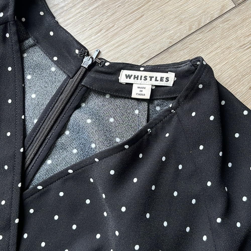 Whistles Polka Dot Jumpsuit Black & White Long Sleeve and Belted - Picture 5 of 16